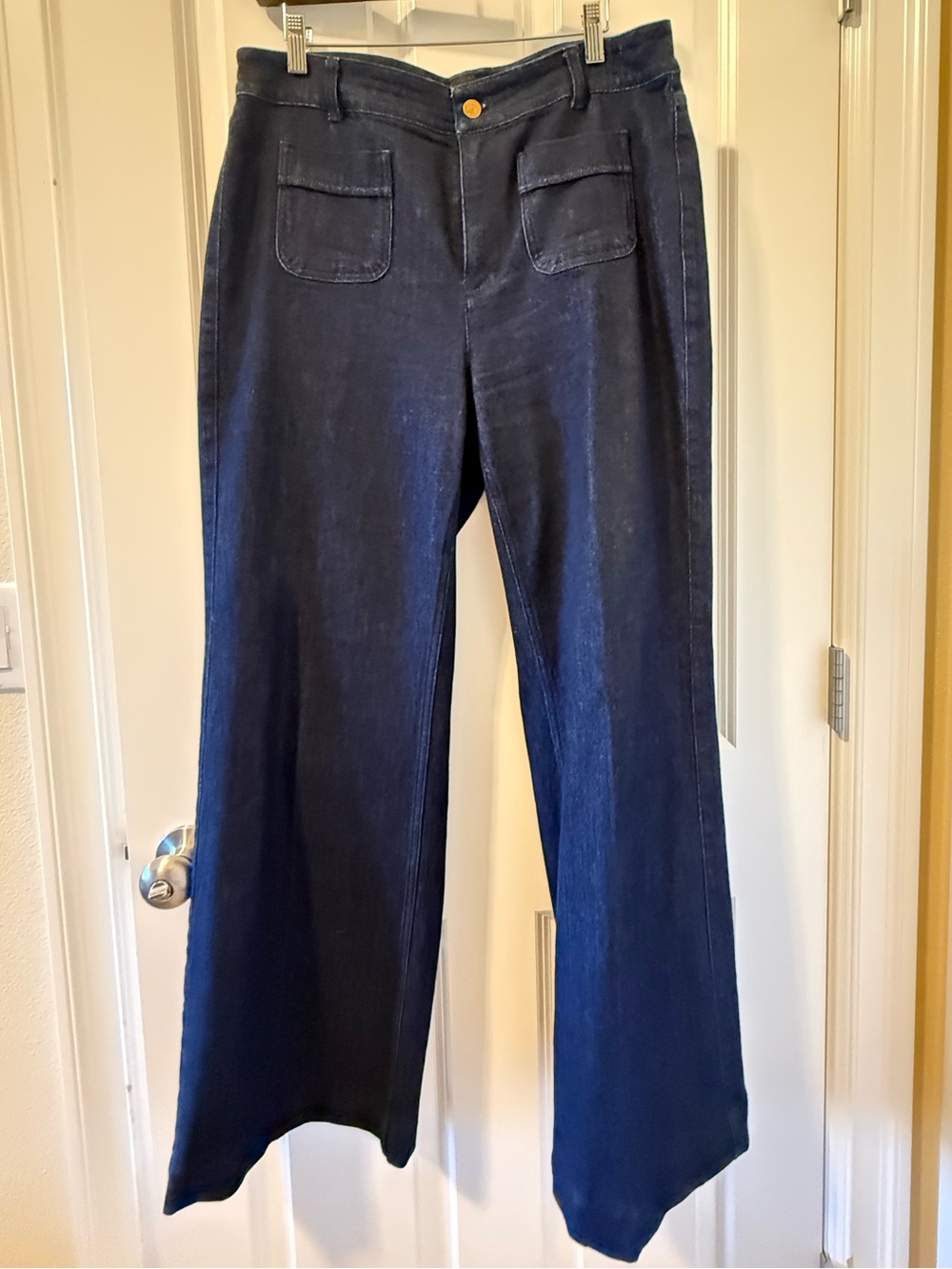 Brooks Brothers Dark Navy Wide-Leg Jeans